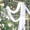 imageNICETOWN White Sheer Window Scarf 216 inch Extra Long Soft Voile Textured Bed Canopy Scarf Curtains for Event DesignsHome Decor 60 inches Wide Set of 2White