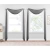 imageNICETOWN White Sheer Window Scarf 216 inch Extra Long Soft Voile Textured Bed Canopy Scarf Curtains for Event DesignsHome Decor 60 inches Wide Set of 2Dark Gray