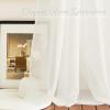 imageNICETOWN White Sheer Window Scarf 216 inch Extra Long Soft Voile Textured Bed Canopy Scarf Curtains for Event DesignsHome Decor 60 inches Wide Set of 2Light Beige