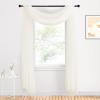 imageNICETOWN White Sheer Window Scarf 216 inch Extra Long Soft Voile Textured Bed Canopy Scarf Curtains for Event DesignsHome Decor 60 inches Wide Set of 2Light Beige