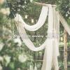imageNICETOWN White Sheer Window Scarf 216 inch Extra Long Soft Voile Textured Bed Canopy Scarf Curtains for Event DesignsHome Decor 60 inches Wide Set of 2Off White