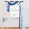 imageNICETOWN White Sheer Window Scarf 216 inch Extra Long Soft Voile Textured Bed Canopy Scarf Curtains for Event DesignsHome Decor 60 inches Wide Set of 2Ombre Navy Blue