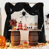 imageNICETOWN White Sheer Window Scarf 216 inch Extra Long Soft Voile Textured Bed Canopy Scarf Curtains for Event DesignsHome Decor 60 inches Wide Set of 2Black
