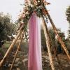 imageNICETOWN White Sheer Window Scarf 216 inch Extra Long Soft Voile Textured Bed Canopy Scarf Curtains for Event DesignsHome Decor 60 inches Wide Set of 2Ombre Demure Mauve