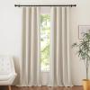 imageNICETOWN 100 Blackout Natural Linen Curtains 90 inches Length 2 Panels Set with Thermal Insulated Liners for Bedroom Farmhouse Style Room Cooling Small Window Draperies for Dining RoomNatural