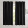 imageNICETOWN 100 Blackout Natural Linen Curtains 90quot Length with Thermal Insulated Liners for Bedroom Farmhouse Style Room Cooling Small Window Draperies for Dining Room 2 Panels 52quot WBlack