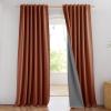 imageNICETOWN 100 Blackout Natural Linen Curtains 90quot Length with Thermal Insulated Liners for Bedroom Farmhouse Style Room Cooling Small Window Draperies for Dining Room 2 Panels 52quot WBurnt Orange