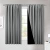 imageNICETOWN 100 Blackout Window Curtain Panels Cold and Full Light Blocking Drapes with Black Liner for Nursery 84 Inches Drop Thermal Insulated Draperies Pure White 2 Pieces 52 inches WideSilver Grey