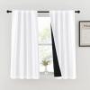 imageNICETOWN 100 Blackout Window Curtain Panels Cold and Full Light Blocking Drapes with Black Liner for Nursery 84 Inches Drop Thermal Insulated Draperies Pure White 2 Pieces 52 inches WidePure White