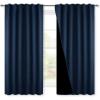 imageNICETOWN 100 Blackout Window Curtain Panels Cold and Full Light Blocking Drapes with Black Liner for Nursery 84 Inches Drop Thermal Insulated Draperies Pure White 2 Pieces 52 inches WideNavy