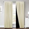 imageNICETOWN 100 Blackout Window Curtain Panels Cold and Full Light Blocking Drapes with Black Liner for Nursery 84 Inches Drop Thermal Insulated Draperies Pure White 2 Pieces 52 inches WideBeige