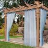imageNICETOWN 2 Panels Indoor Outdoor Waterproof Patio Curtains Sticky Tab Top Soft Voile Sheer Vertical Indoor Outdoor Drapes Easy Hanging for PorchCabana Ivory W54 x L96Turquoise