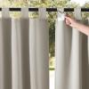 imageNICETOWN 2 Panels Outdoor Curtains for Patio Waterproof 84quot Long Detachable Sticky Tab Top Thermal Insulated Privacy Sun Blocking ampamp UV Protection Drapes for PorchPergola Biscotti Beige W52 x L84Natural