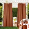 imageNICETOWN 2 Panels Outdoor Curtains for Patio Waterproof 84quot Long Detachable Sticky Tab Top Thermal Insulated Privacy Sun Blocking ampamp UV Protection Drapes for PorchPergola Biscotti Beige W52 x L84Mecca Red