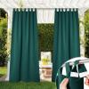 imageNICETOWN 2 Panels Outdoor Curtains for Patio Waterproof 84quot Long Detachable Sticky Tab Top Thermal Insulated Privacy Sun Blocking ampamp UV Protection Drapes for PorchPergola Biscotti Beige W52 x L84Hunter Green