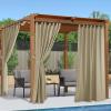 imageNICETOWN 2 Panels110quot Wide Patio Curtains Outdoor Waterproof 84 inch Long Tab Top Thermal Insulated Water Resistant Outdoor Drapes Keep Privacy for PergolaArbor TaupeTaupe