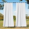 imageNICETOWN 2 Panels110quot Wide Patio Curtains Outdoor Waterproof 84 inch Long Tab Top Thermal Insulated Water Resistant Outdoor Drapes Keep Privacy for PergolaArbor TaupeWhite