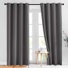 imageNICETOWN Gray Blackout Curtains for Bedroom 84 inches Long  Thermal Drapes Grommet Room Darkening Curtains Noise Reducing Window Treatments for Living Room 2 Panels W52 x L84 Grey