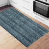 imageNICETOWN Grey Bathroom Rug Extra Thick Indoor Outdoor Durable Doormat for Bathroom AntiSlip Soft Plush Chenille Shaggy Bath Mat Living Room Bedroom Mat Water Absorbent Floor Carpet 47 x 24Stone Blue