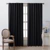 imageNICETOWN Halloween Black Blackout Living Room Curtains 84 inches Long Black Out Curtain Panels for Bedroom  Black Color W52 x L84 1 Pair Thermal Insulated Blackout Draperies Window Treatment