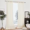 imageNICETOWN Halloween Black Curtains Patio Blackout Velvet Curtain Panels Media Movie Theater Room Decor Energyefficient Velvet Woven Home Theater Eyelet Top Drapes for Living Room 1 Pair W52xL96Ivory