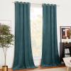 imageNICETOWN Halloween Black Curtains Patio Blackout Velvet Curtain Panels Media Movie Theater Room Decor Energyefficient Velvet Woven Home Theater Eyelet Top Drapes for Living Room 1 Pair W52xL96Greyish Blue