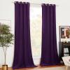 imageNICETOWN Halloween Black Curtains Patio Blackout Velvet Curtain Panels Media Movie Theater Room Decor Energyefficient Velvet Woven Home Theater Eyelet Top Drapes for Living Room 1 Pair W52xL96Purple