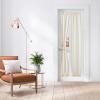 imageNICETOWN Linen Textured Door Curtain  White Sidelight Panel Curtain Semi Sheer French Front Door Curtain with Tieback for Kitchen 30 inches W x 40 inches L Single PanelBeige