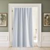 imageNICETOWN Lower Noise Room Divider Curtain Screen Partitions with Adhesive Curtain Track 7ft Tall x 83ft Wide Black Blackout Sound Reducing Panel for DoorwayGlass WindowSliding DoorPatioGreyish White