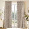 imageNICETOWN Natural Linen Curtains ampamp Drapes for Windows 84 inch Long Rod Pocket ampamp Back Tab Thick Flax Semi Sheer Privacy Assured with Light Filtering for BedroomLiving Room W55 x L84 2 PiecesBrown on Greyish White