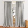 imageNICETOWN Natural Linen Curtains ampamp Drapes for Windows 84 inch Long Rod Pocket ampamp Back Tab Thick Flax Semi Sheer Privacy Assured with Light Filtering for BedroomLiving Room W55 x L84 2 PiecesGrey