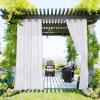 imageNICETOWN Outdoor ampamp Indoor Sheer Curtains 84 inches Long 2 Panels Waterproof Sheer Texture Panels for Living Room Decoration Curtains with Rustproof Grommets for PatioGazebo W54 x L84 WhiteWhite