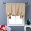 imageNICETOWN Thermal Insulated Blackout Short Curtain  Bathroom Curtain Gray Tie Up Shade for Small Window Window Valance Balloon Roman Blind Rod Pocket Panel 46 inches W x 63 inches LCream Beige