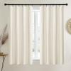 imageNICETOWN Thermal Insulated Velvet Curtains Ivory 96 Inch Length Heavy Duty Keep Warm Drapes Room Darkening Thermal Insulated Curtains for Patio Hall Villa Bedroom Window Treatment Set of 2Ivory White