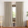 imageNICETOWN White Linen Sheer Curtains and Drapes 84 inches Long Rod Pocket ampamp Back Tab semitransparent with Light Through Vertical Window Treatments for Sliding Glass Door ampamp Living Room 52quotW Set of 2Linen Taupe