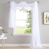 imageNICETOWN White Sheer Window Scarf 216 inch Extra Long Soft Voile Textured Bed Canopy Scarf Curtains for Event DesignsHome Decor 60 inches Wide Set of 2White