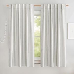 imageNICETOWN 100 Blackout Natural Linen Curtains 90quot Length with Thermal Insulated Liners for Bedroom Farmhouse Style Room Cooling Small Window Draperies for Dining Room 2 Panels 52quot WIvory