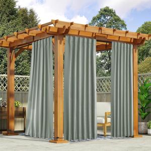 imageNICETOWN 2 Panels Outdoor Curtains for Patio Waterproof Top ampamp Bottom Fixed Waterproof Outdoor Drapes with Free Rope Privacy Sun Blocking Shades for Gazebo Pergolas Biscotti Beige W52 x L84Sage Green