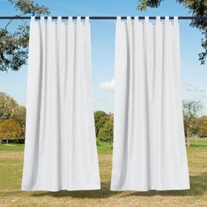 imageNICETOWN 2 Panels110quot Wide Patio Curtains Outdoor Waterproof 84 inch Long Tab Top Thermal Insulated Water Resistant Outdoor Drapes Keep Privacy for PergolaArbor TaupeWhite