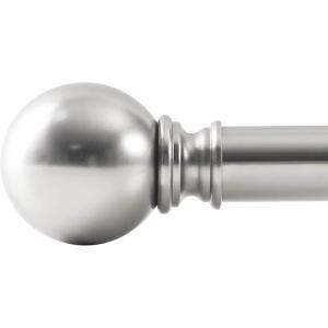 imageNICETOWN Antique White Curtain Rods for Window 48 to 86 inch Decorative 1 18 inch Diameter Single Strong Curtain Rod with Trophy Design for FarmhouseLiving RoomSatin Nickel