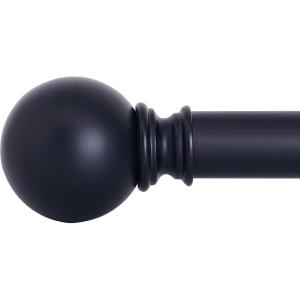 imageNICETOWN Antique White Curtain Rods for Window 48 to 86 inch Decorative 1 18 inch Diameter Single Strong Curtain Rod with Trophy Design for FarmhouseLiving RoomMatte Black