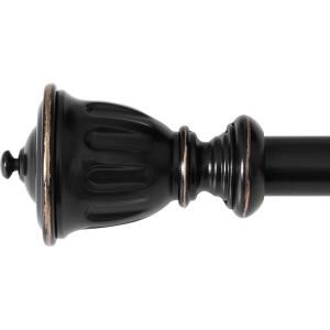 imageNICETOWN Antique White Curtain Rods for Window 48 to 86 inch Decorative 1 18 inch Diameter Single Strong Curtain Rod with Trophy Design for FarmhouseLiving RoomBlack Copper