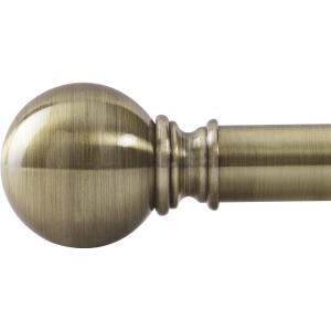 imageNICETOWN Antique White Curtain Rods for Window 48 to 86 inch Decorative 1 18 inch Diameter Single Strong Curtain Rod with Trophy Design for FarmhouseLiving RoomAntique Brass