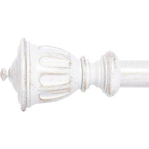 imageNICETOWN Antique White Curtain Rods for Window 48 to 86 inch Decorative 1 18 inch Diameter Single Strong Curtain Rod with Trophy Design for FarmhouseLiving RoomAntique White