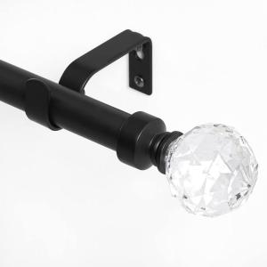 imageNICETOWN Black Curtain Rods for Windows 28 to 48 inch Adjustable Curtain Rod 1 inch Diameter Modern Faceted Ball Finials Design Decorative Drapery Rod for Valances Tiers 2848quot Length Matte BlackMatte BlackFaceted Ball