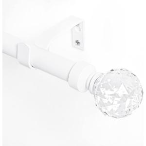 imageNICETOWN Black Curtain Rods for Windows 28 to 48 inch Adjustable Curtain Rod 1 inch Diameter Modern Faceted Ball Finials Design Decorative Drapery Rod for Valances Tiers 2848quot Length Matte BlackMatte WhiteFaceted Ball
