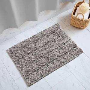imageNICETOWN Grey Bathroom Rug Extra Thick Indoor Outdoor Durable Doormat for Bathroom AntiSlip Soft Plush Chenille Shaggy Bath Mat Living Room Bedroom Mat Water Absorbent Floor Carpet 47 x 24Dove Grey