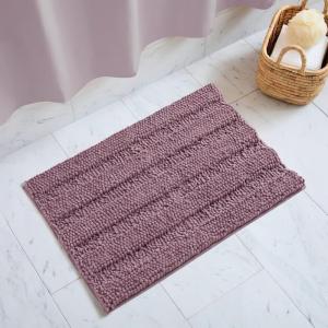 imageNICETOWN Grey Bathroom Rug Extra Thick Indoor Outdoor Durable Doormat for Bathroom AntiSlip Soft Plush Chenille Shaggy Bath Mat Living Room Bedroom Mat Water Absorbent Floor Carpet 47 x 24Mauve