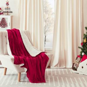 imageNICETOWN Halloween Twin Fleece Plush Blanket Fashion Fuzzy Gifts for Family Soft Lightweight Fluffy Fleece Plush Couch Blankets for Living RoomBedroomSofa 60 x 80 inches BlackBurgundy Red