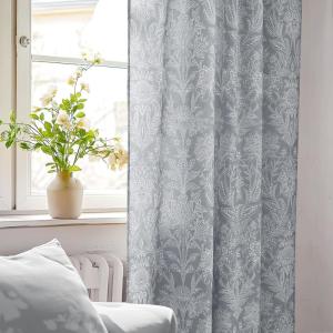 imageNICETOWN Natural Linen Curtains ampamp Drapes for Windows 84 inch Long Rod Pocket ampamp Back Tab Thick Flax Semi Sheer Privacy Assured with Light Filtering for BedroomLiving Room W55 x L84 2 PiecesBlue on Greyish White